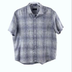Toscano Plaid Linen Casual Shirt